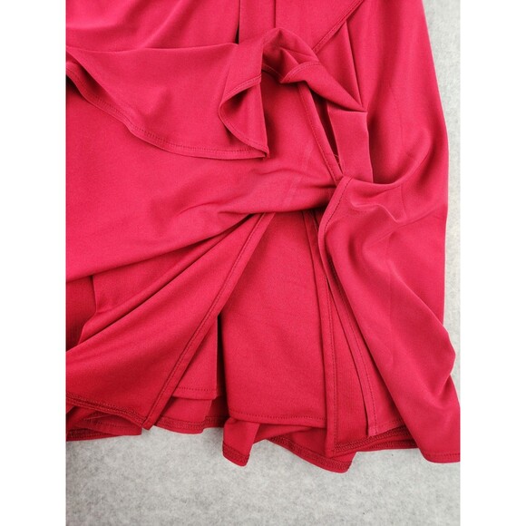 JS Collection Women's 8 Ruche Red Cocktail Dress Party Ruffles Pleated Fancy - Picture 10 of 16